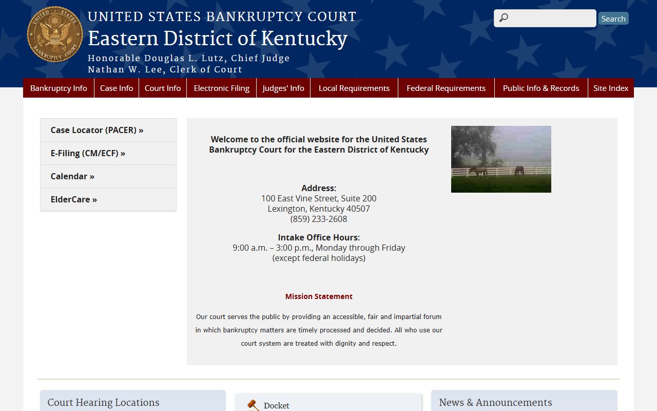 Morgan County court records and Eastern District bankruptcy clerk access
