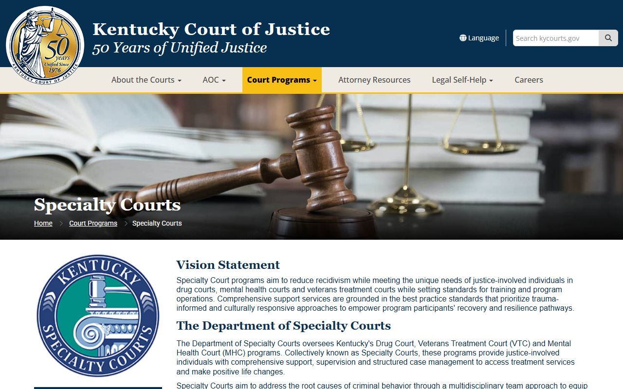 Morgan County criminal court records Kentucky Specialty Courts source