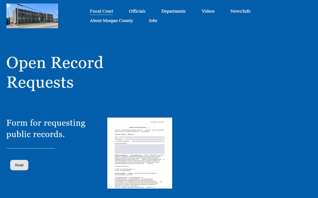Morgan County warrant records open-records request source